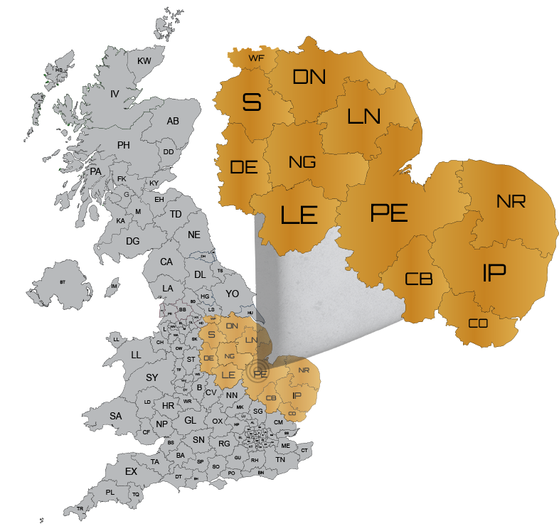 Map East Midlands